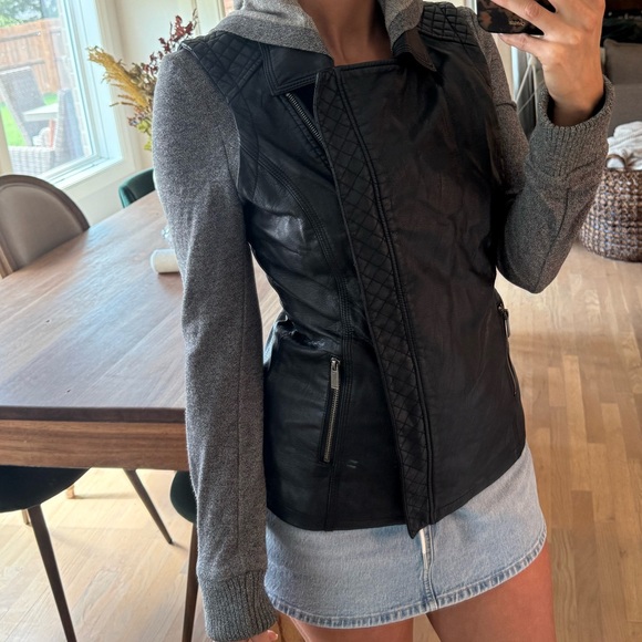 BNCI leather and heather gray jacket - Picture 4 of 7